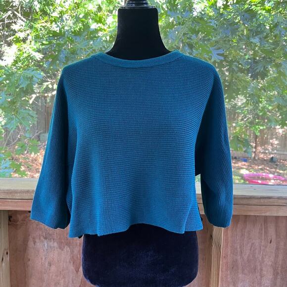 Stella Carakasi Days Like This Cropped Sweater Teal Size XS - Picture 1 of 11